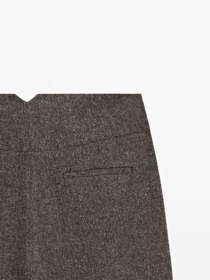 Knickerbocker yarn effect suit trousers