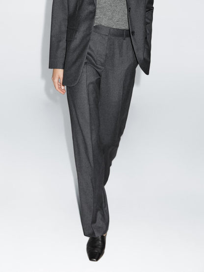 100% wool flannel suit trousers