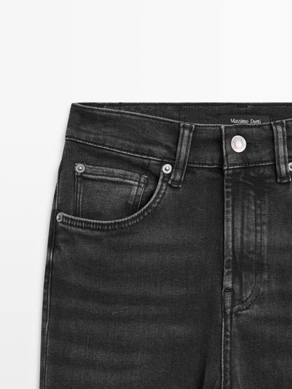 High waist flare fit skinny jeans