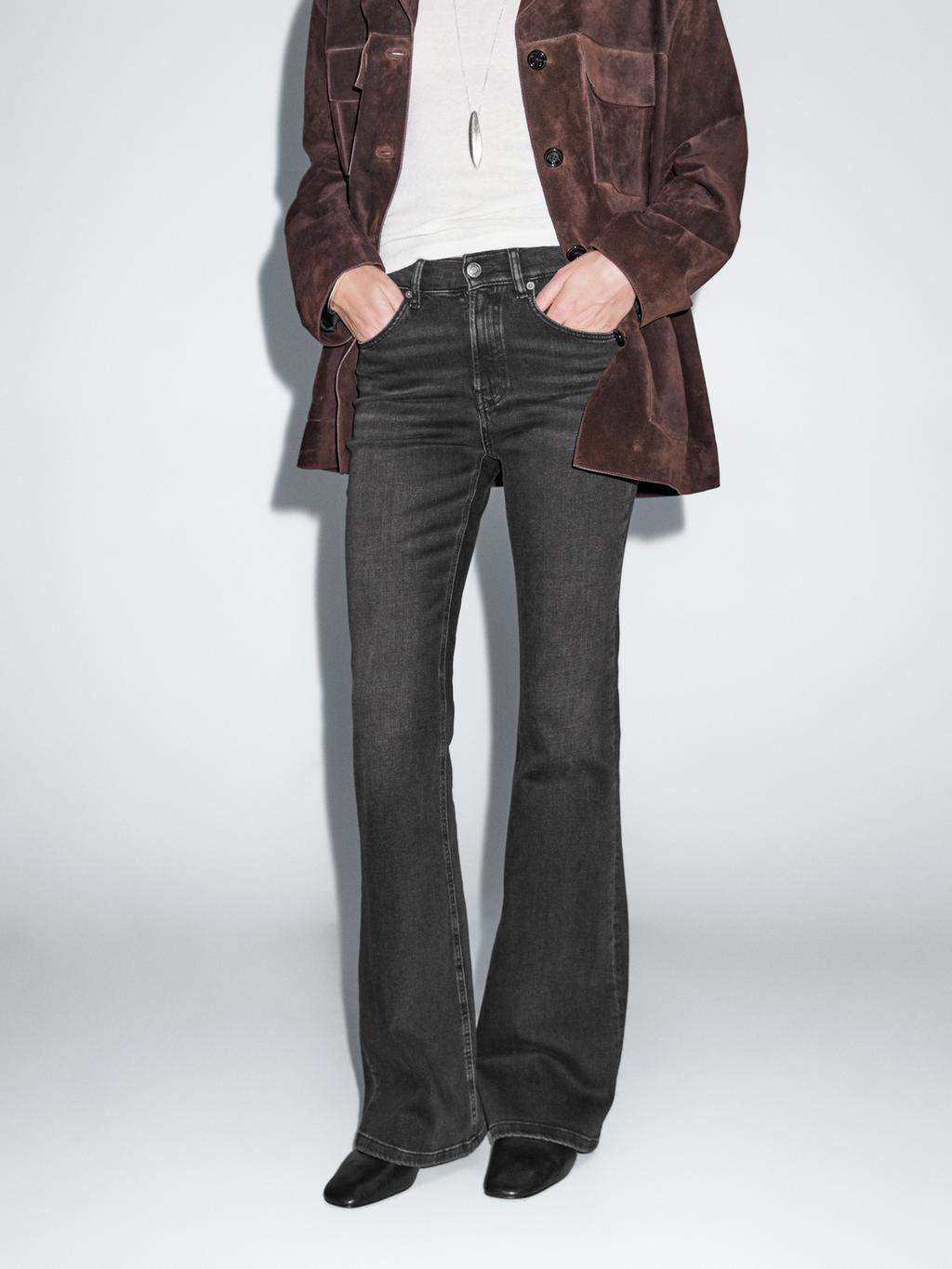 High waist flare fit skinny jeans