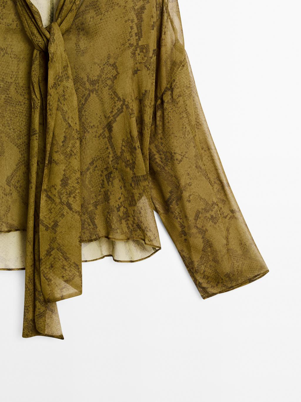 Flowing animal print blouse