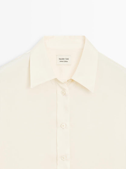 Flowing satin oversize shirt - LIMITED