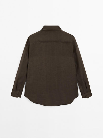 Flowing ramie blend shirt