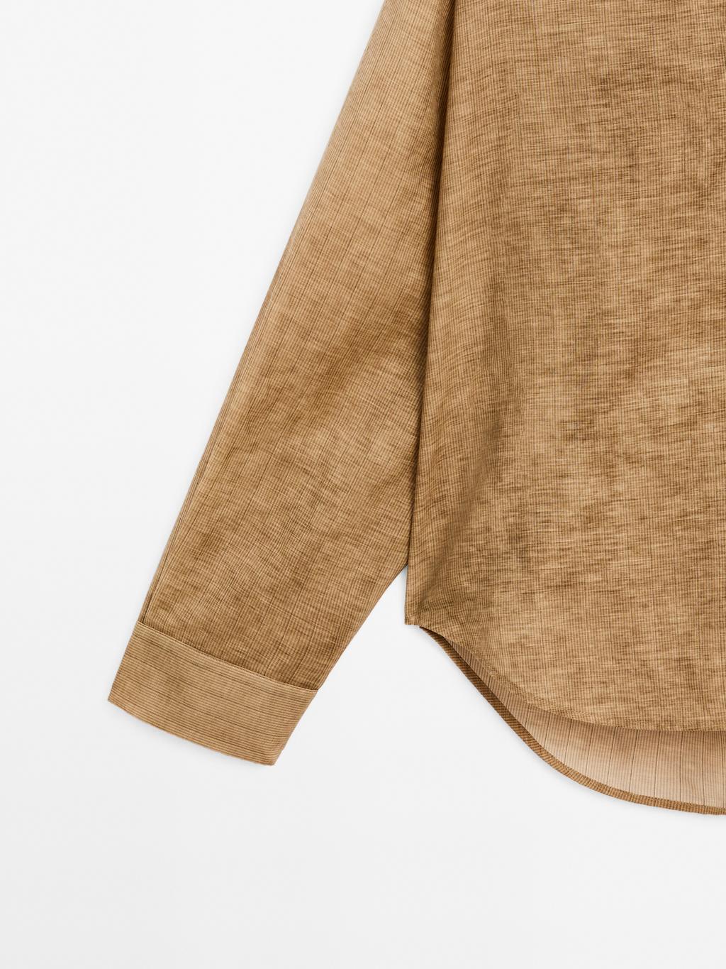 Striped cotton blend shirt