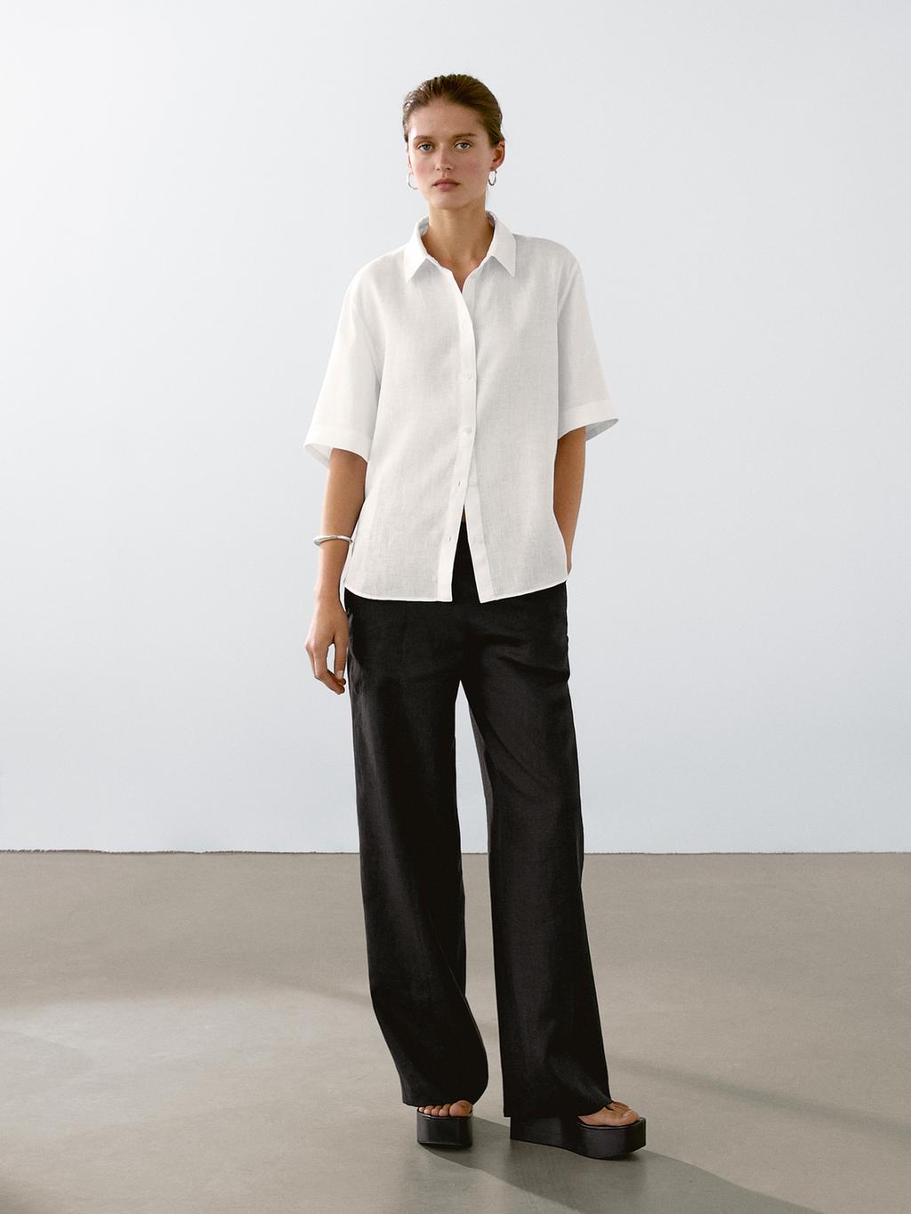 100% linen short sleeve shirt