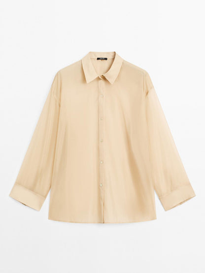 Mulberry silk blend organza shirt