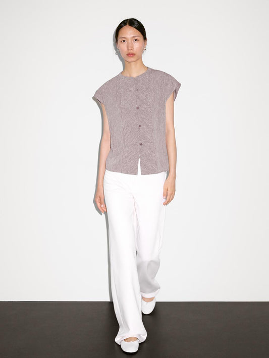 Flowing blouse with bib detail