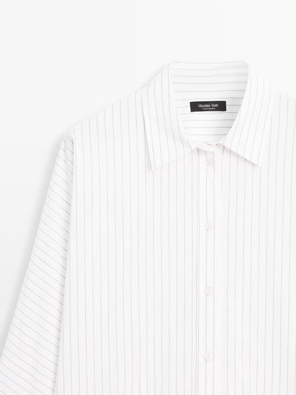 Striped batwing sleeve shirt