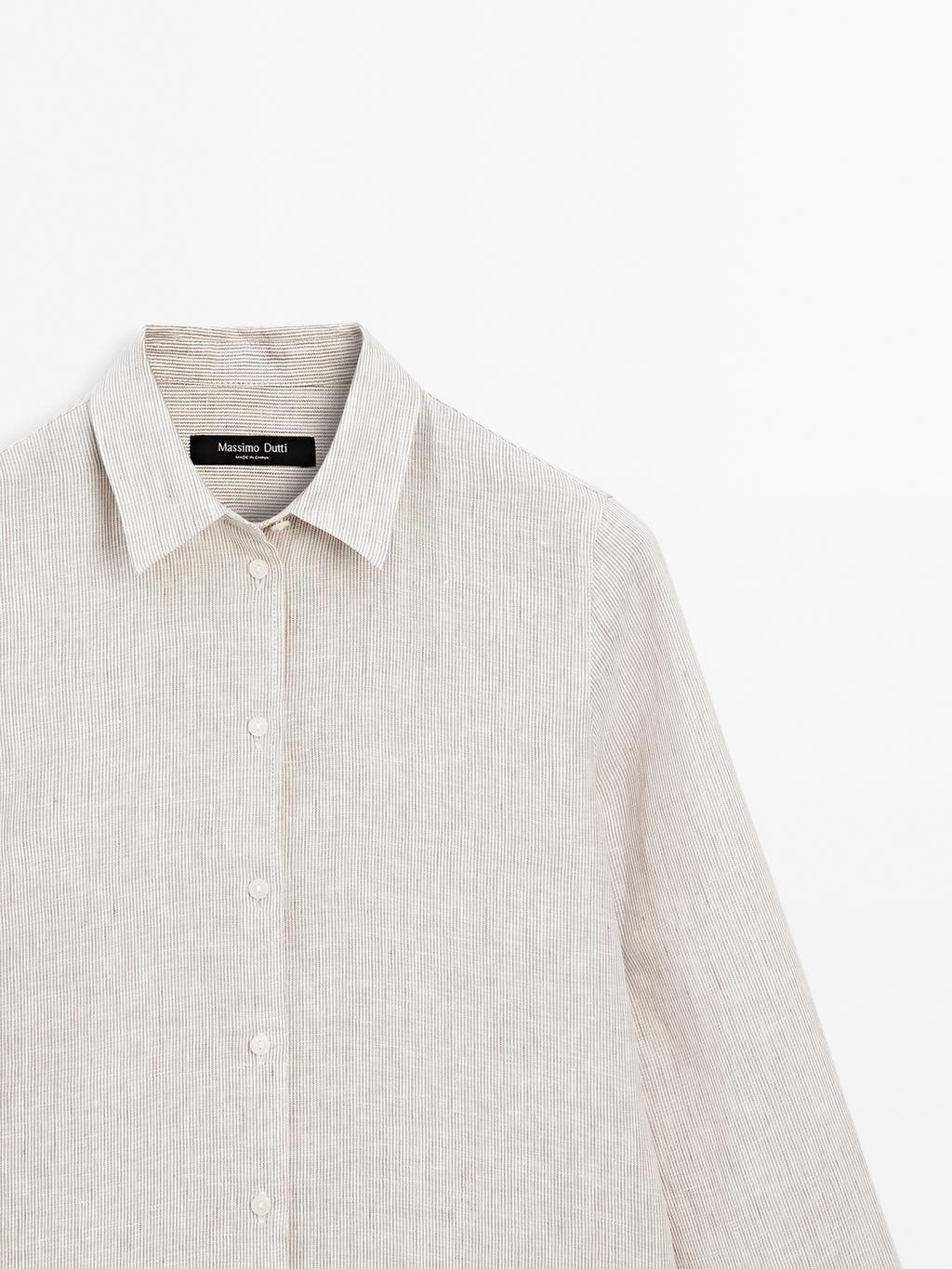 Pinstriped flowing linen shirt