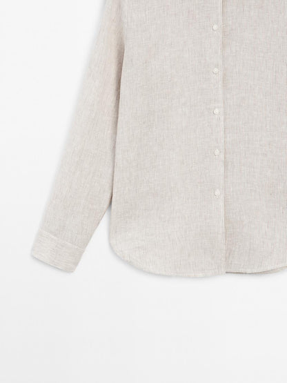 Pinstriped flowing linen shirt