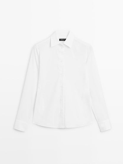 Cotton blend stretch shirt