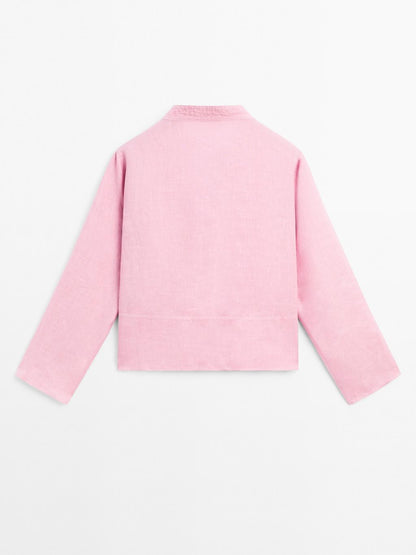 100% linen long sleeve shirt