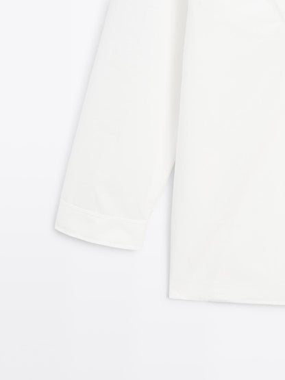 100% cotton surplice blouse