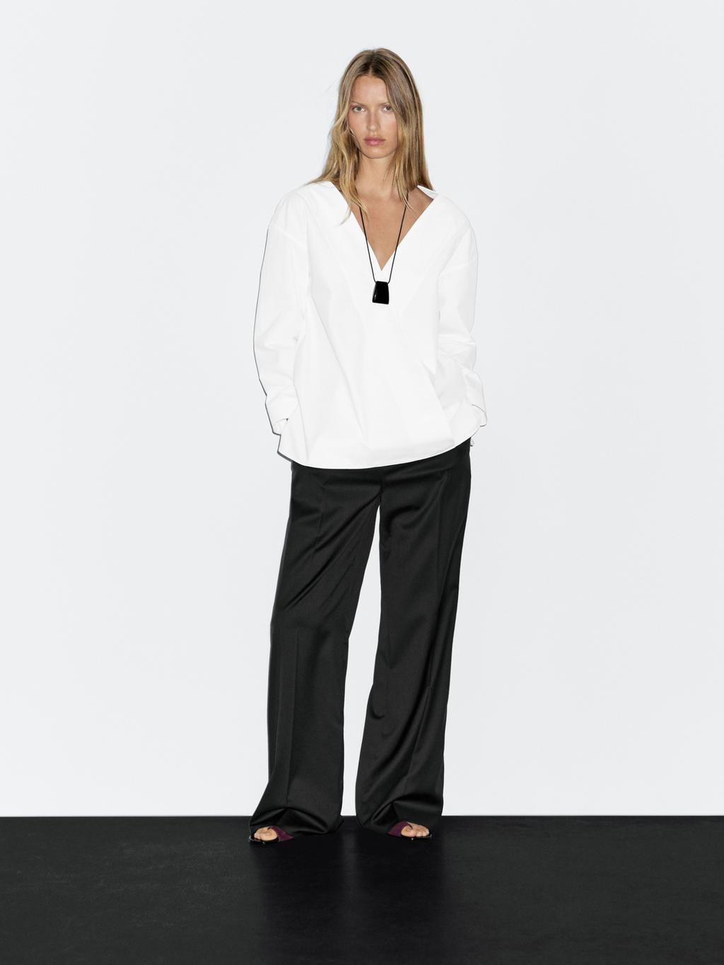 100% cotton surplice blouse