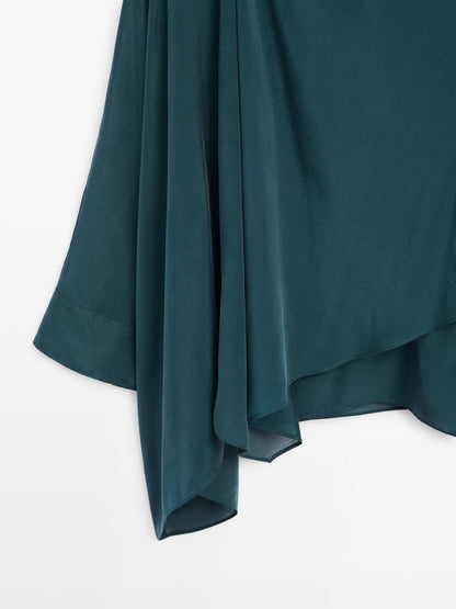 Flowing cape-style blouse