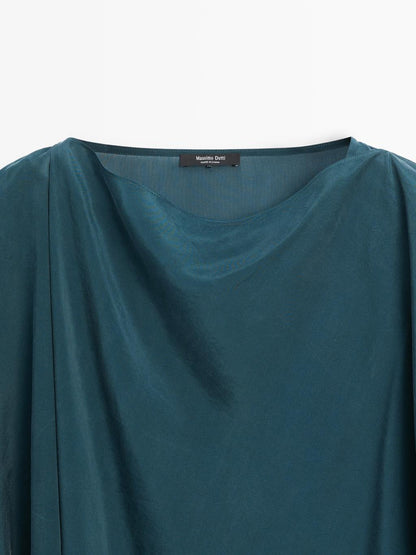 Flowing cape-style blouse