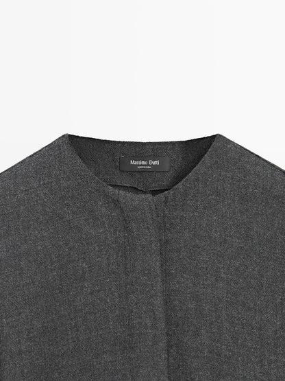 Felt texture shirt with tie detail