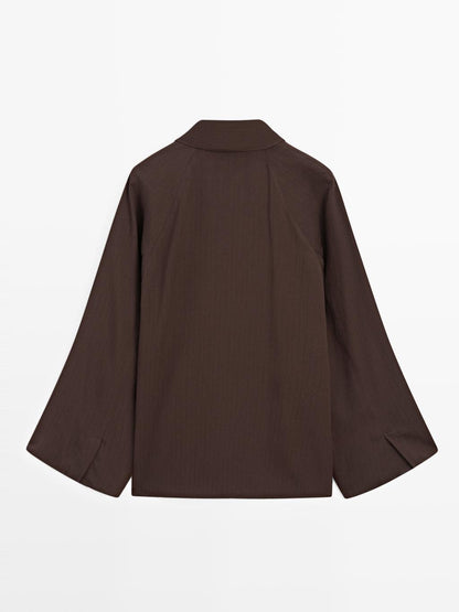 Textured raglan sleeve shirt