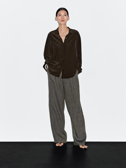 Flowing technical fabric shirt