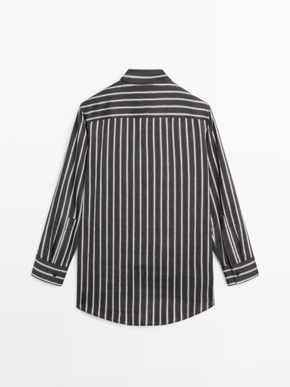 Striped loose-fitting shirt