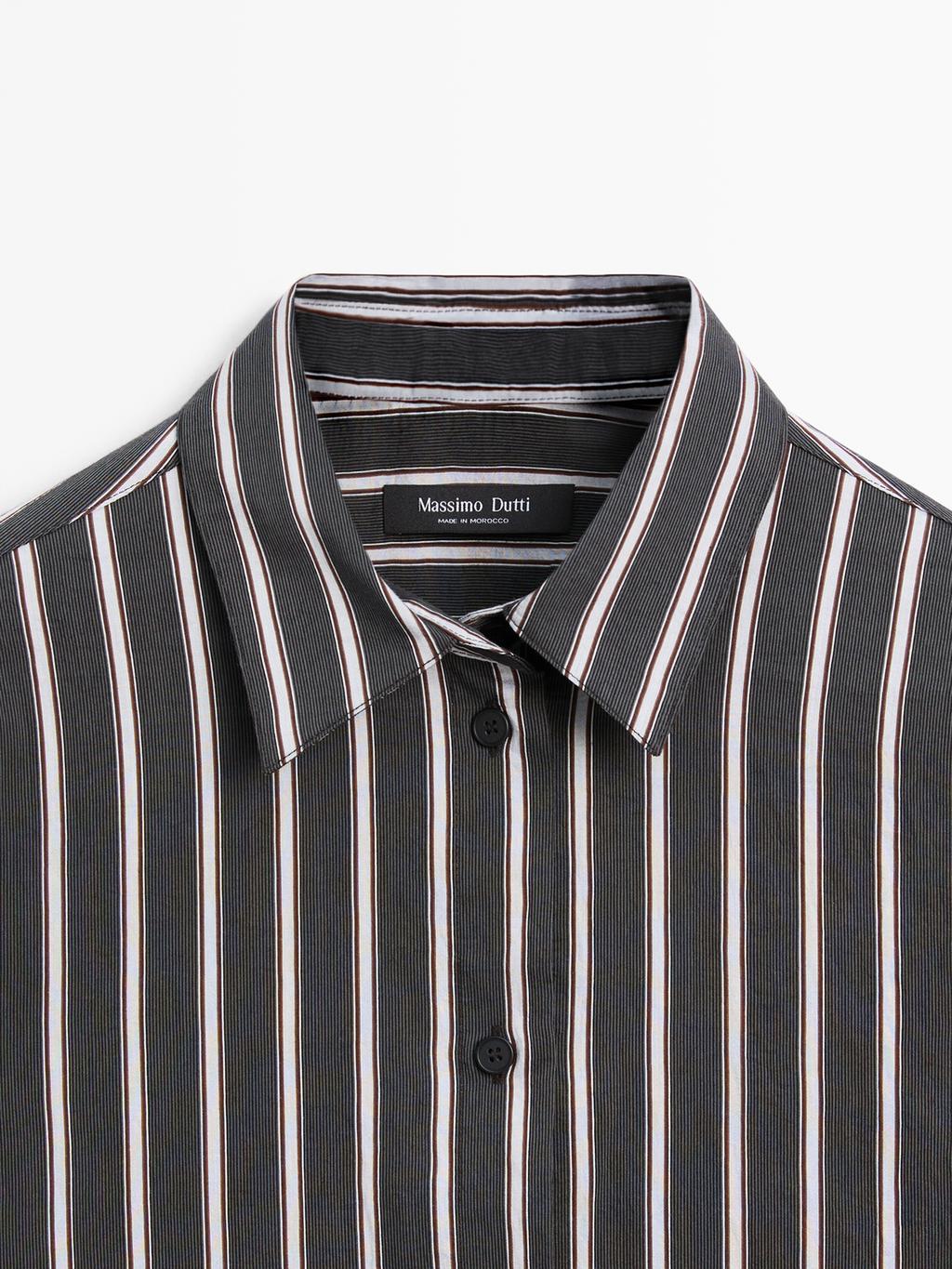 Striped loose-fitting shirt