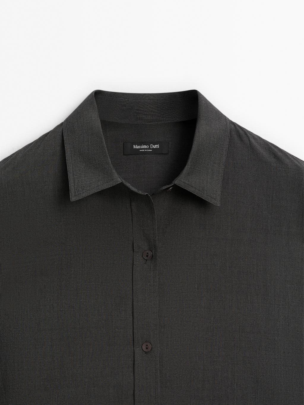 Oversize cotton blend shirt