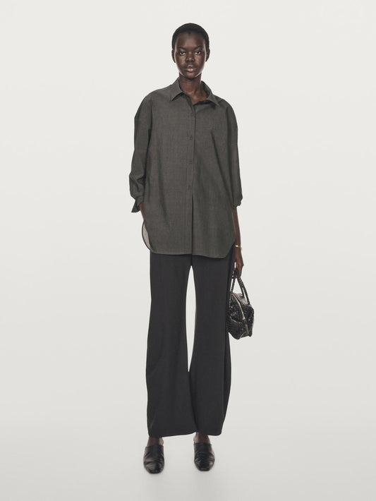 Oversize cotton blend shirt