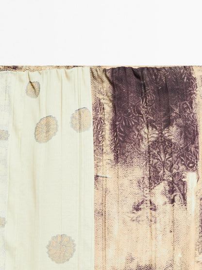 Printed satin midi skirt