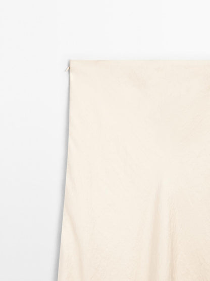 Flowing satin midi skirt