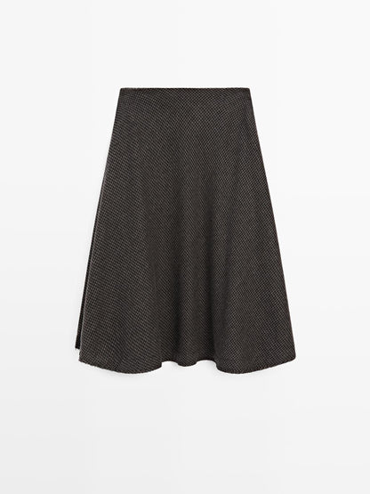 Gingham flared midi skirt