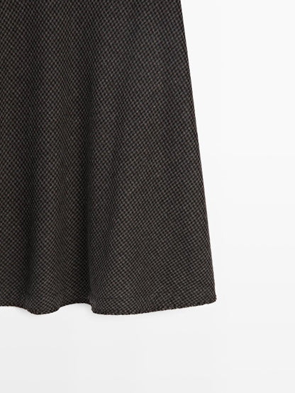 Gingham flared midi skirt