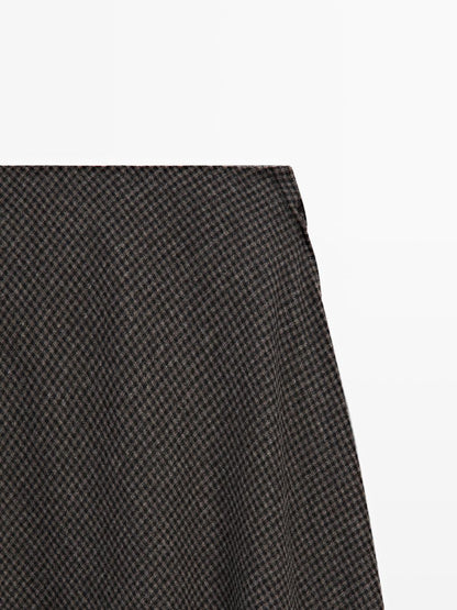 Gingham flared midi skirt