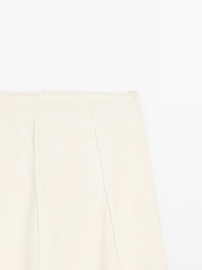 Cotton blend midi skirt with seam details