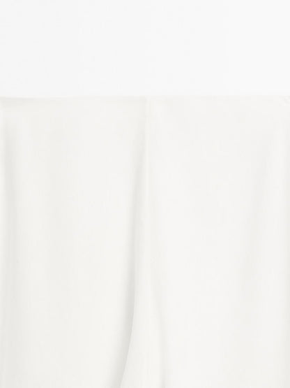 Flared linen blend skirt with seam details