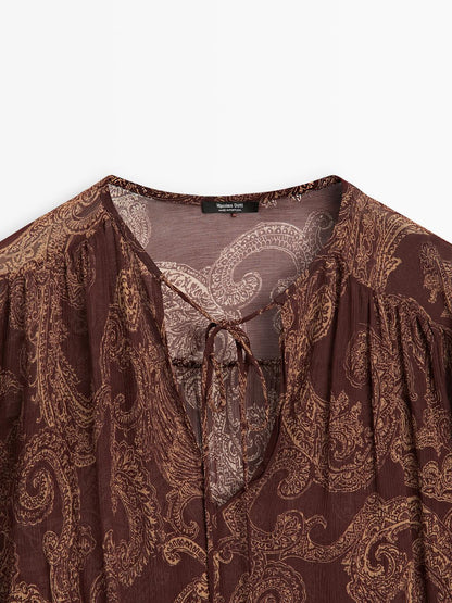 Flowing paisley print blouse