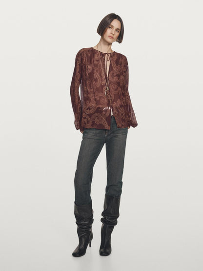 Flowing paisley print blouse