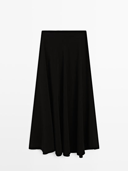 Long flared skirt with button details