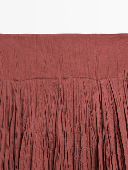 Long 100% cotton pleated skirt