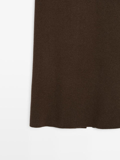 Double-faced midi skirt