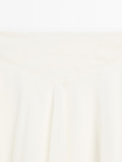 Midi skirt with yoke and flounce