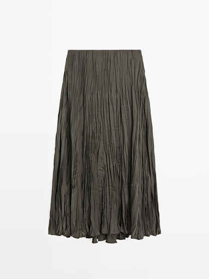 Long flowing pleated skirt