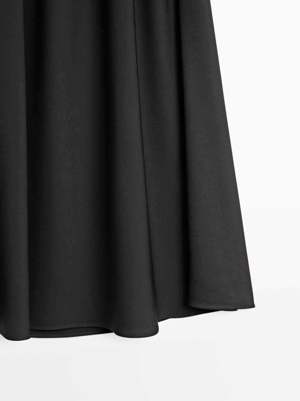 Flared midi skirt with elasticated waistband