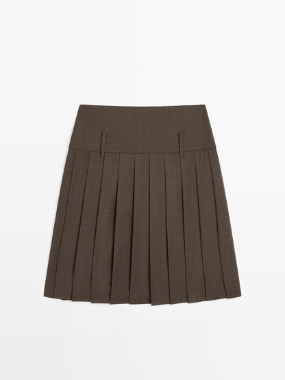 Short box pleat sash skirt