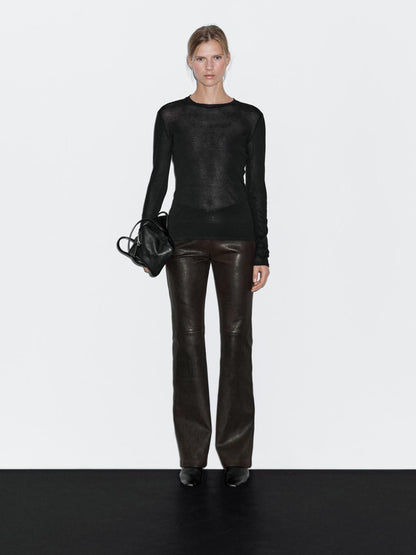 Nappa leather leggings