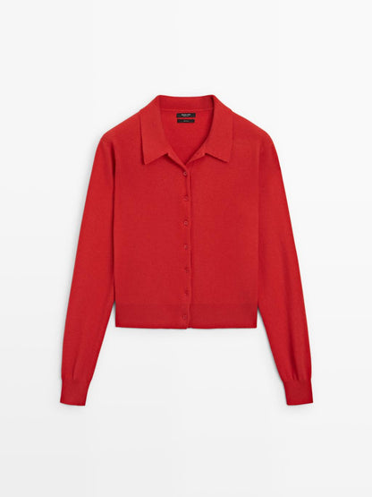 100% wool knit cardigan