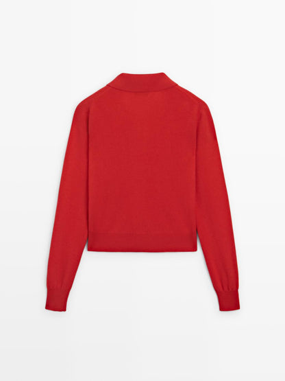 100% wool knit cardigan