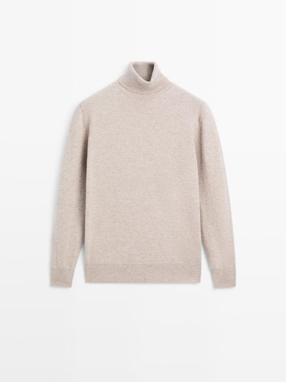Knit 100% cashmere turtleneck sweater