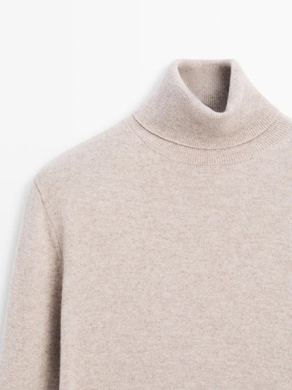 Knit 100% cashmere turtleneck sweater