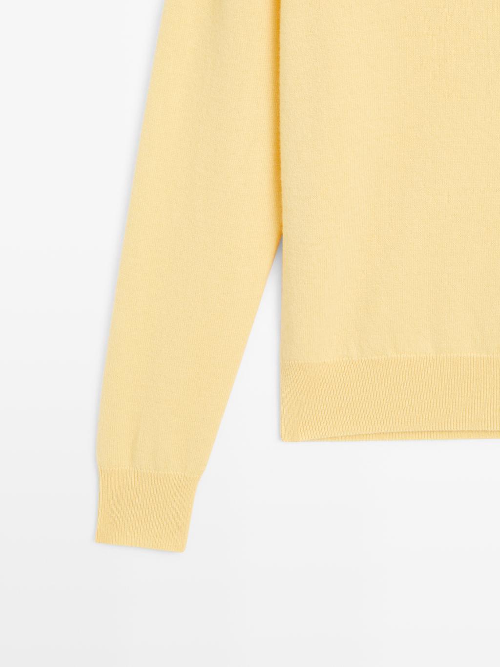 Wool blend deep V-neck knit sweater