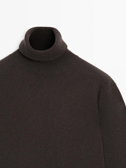 Wool blend high neck sweater